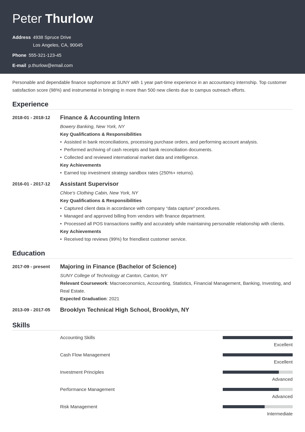 Detail Cv Template For Internship Nomer 4