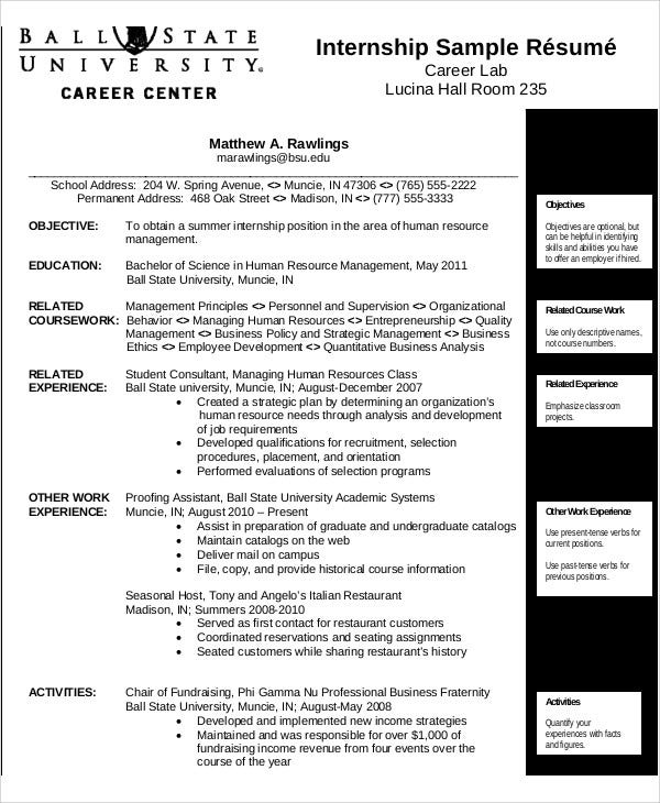 Detail Cv Template For Internship Nomer 46