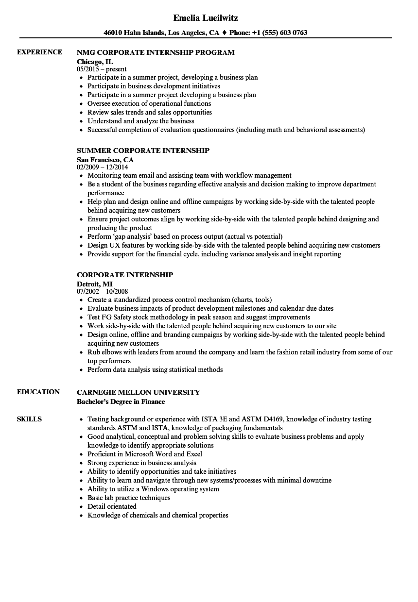 Detail Cv Template For Internship Nomer 49