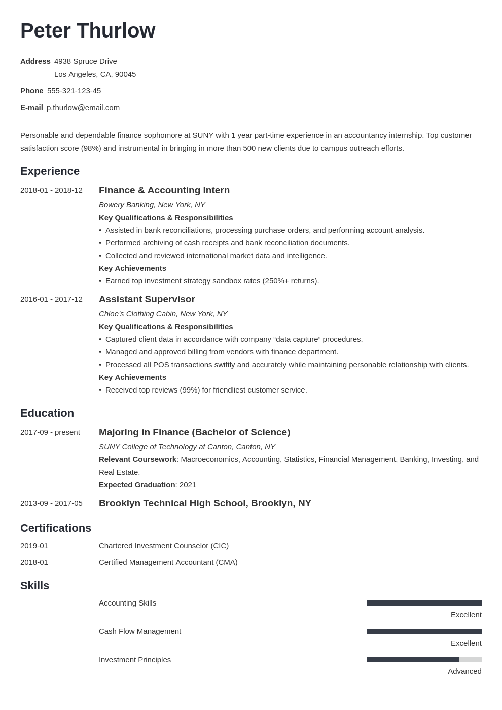 Detail Cv Template For Internship Nomer 5