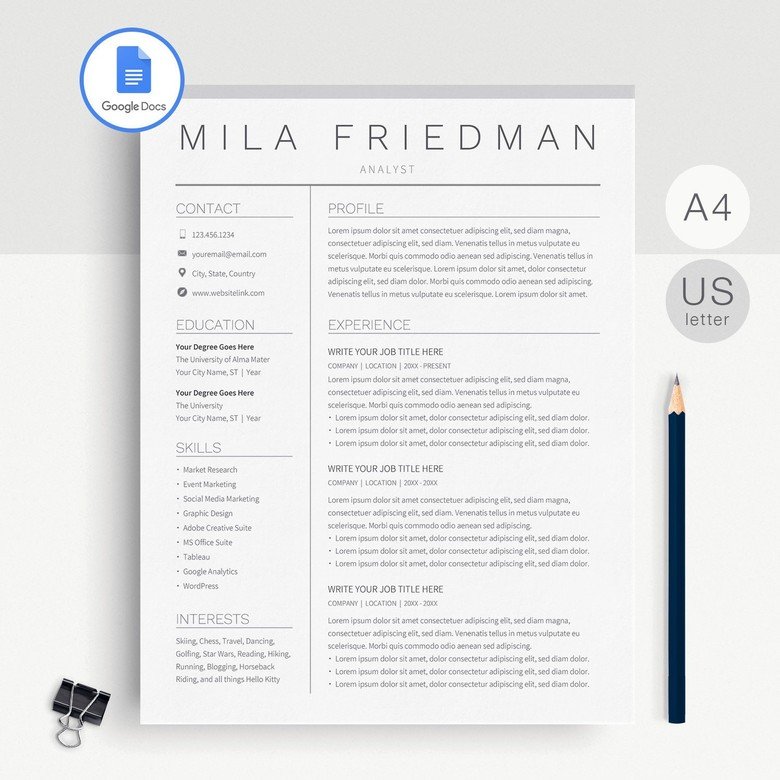 Detail Cv Template Free Google Docs Nomer 15