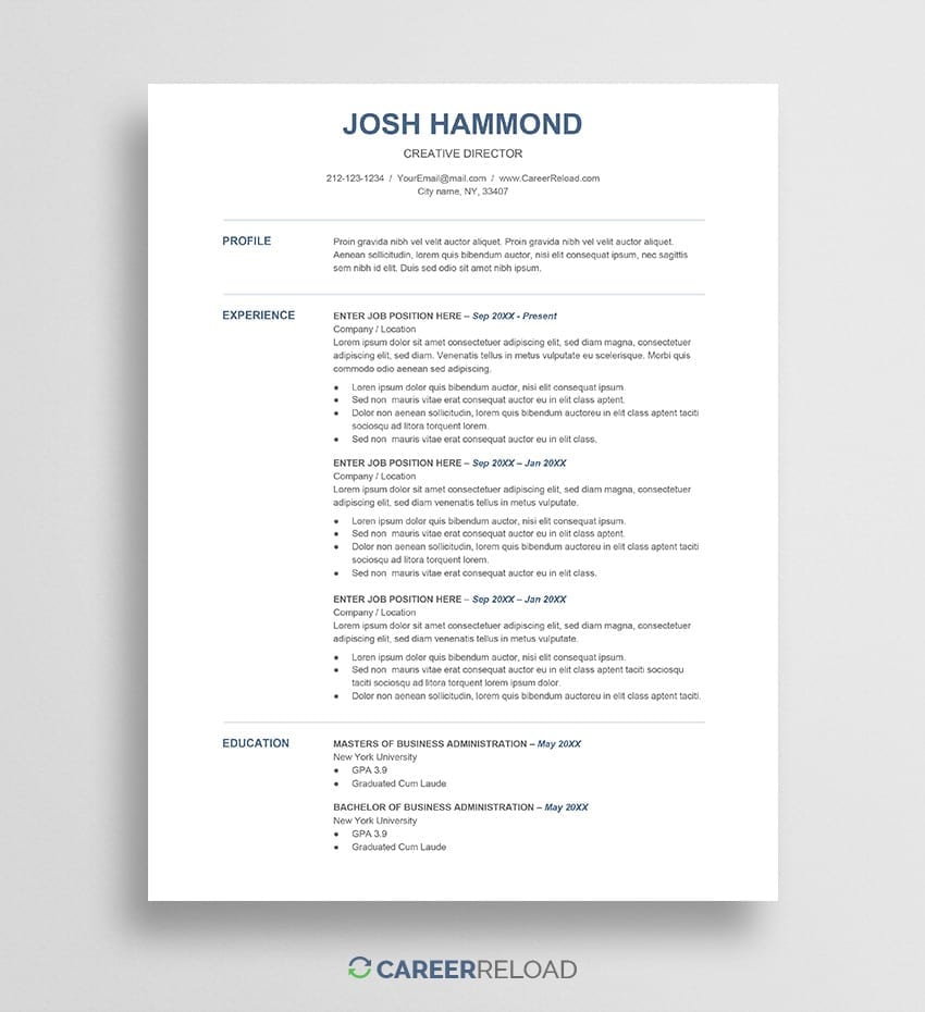 Detail Cv Template Free Google Docs Nomer 25