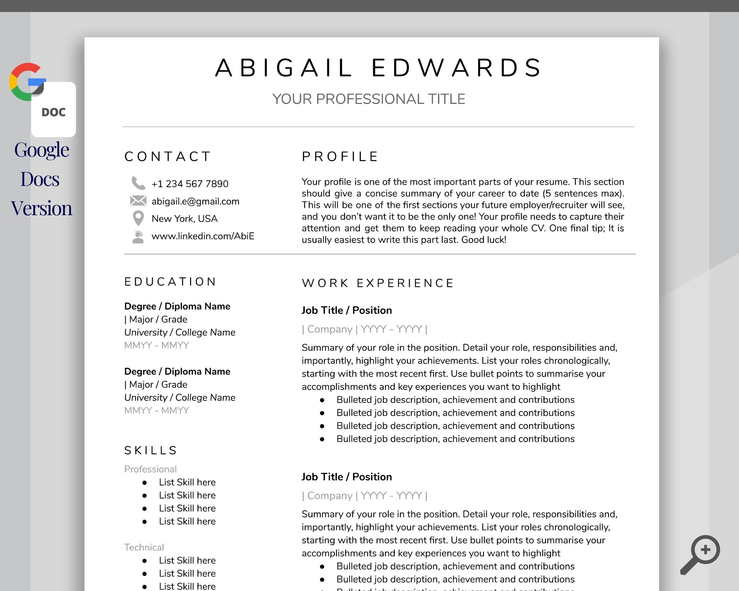 Detail Cv Template Free Google Docs Nomer 44