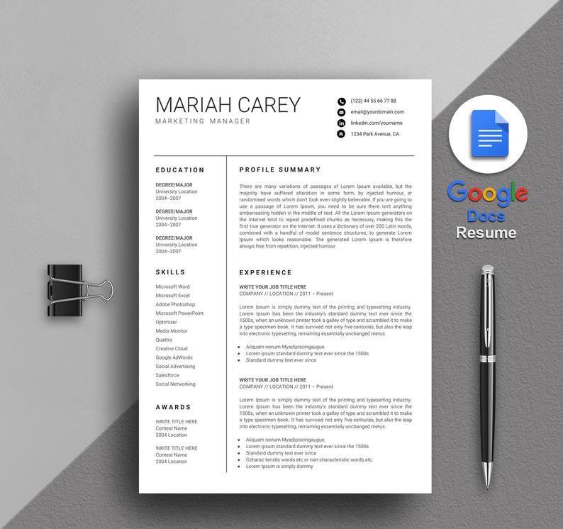 Detail Cv Template Free Google Docs Nomer 8