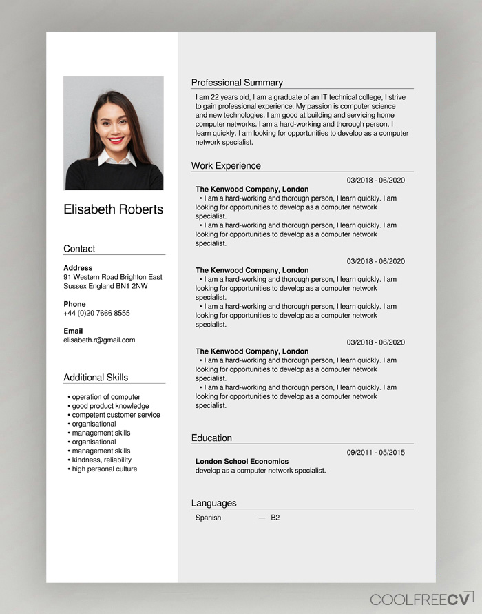 Detail Cv Template Free Online Nomer 12