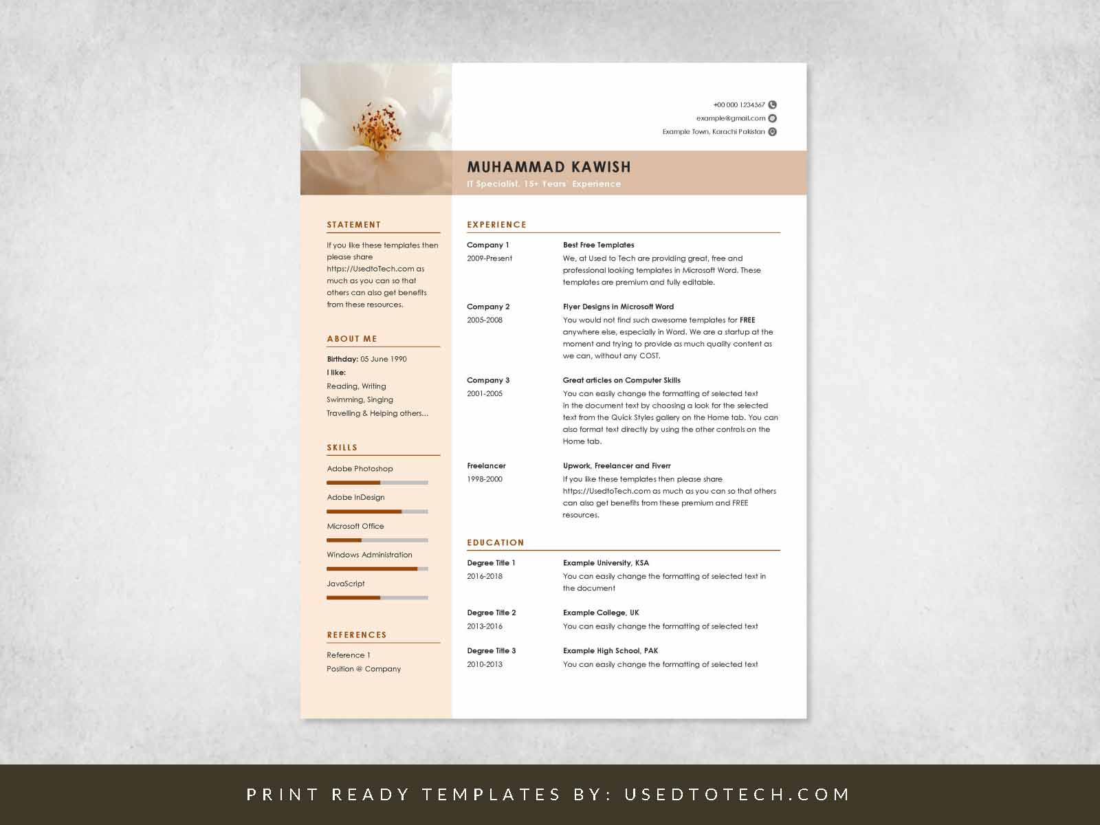 Detail Cv Template Gratis Word Nomer 36