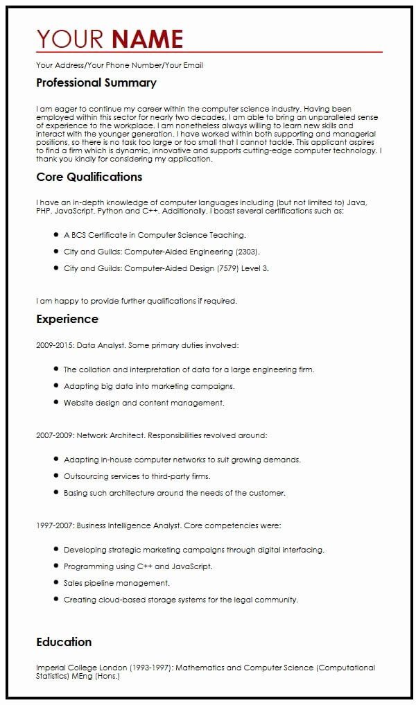 Detail Cv Template Imperial College Nomer 22