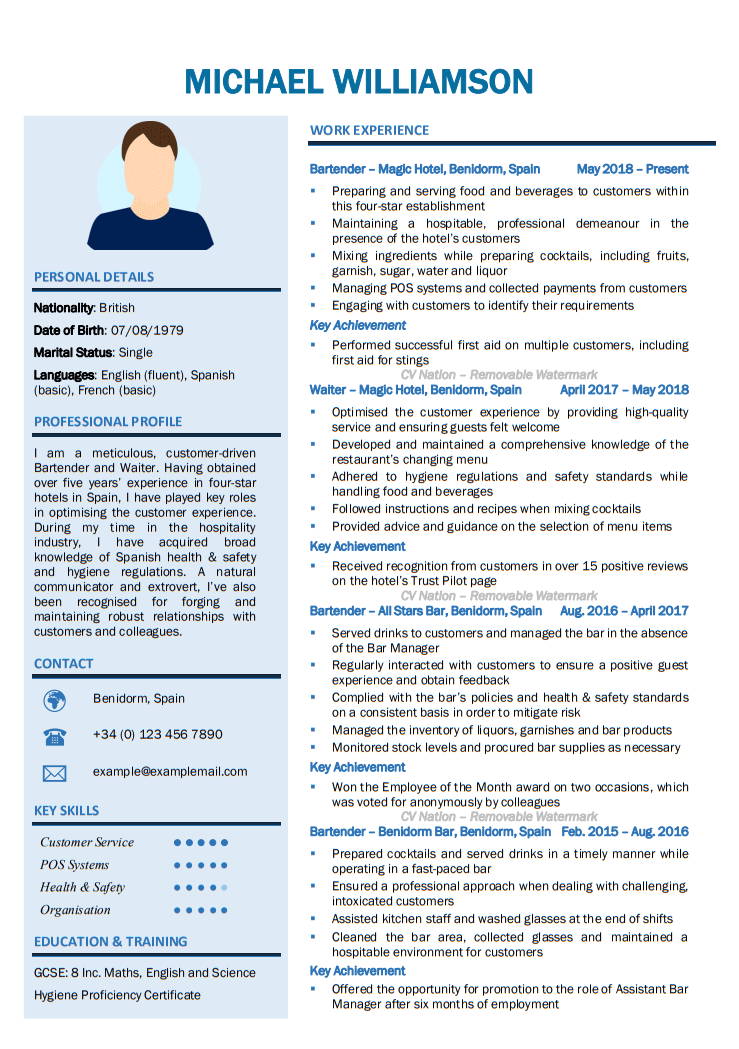 Detail Cv Template In English Doc Nomer 10