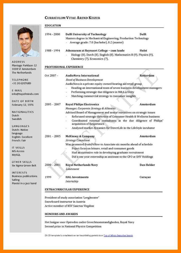 Detail Cv Template In English Doc Nomer 11