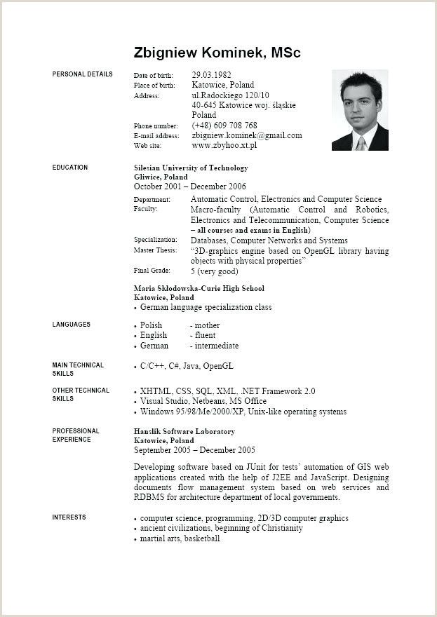 Detail Cv Template In English Doc Nomer 16