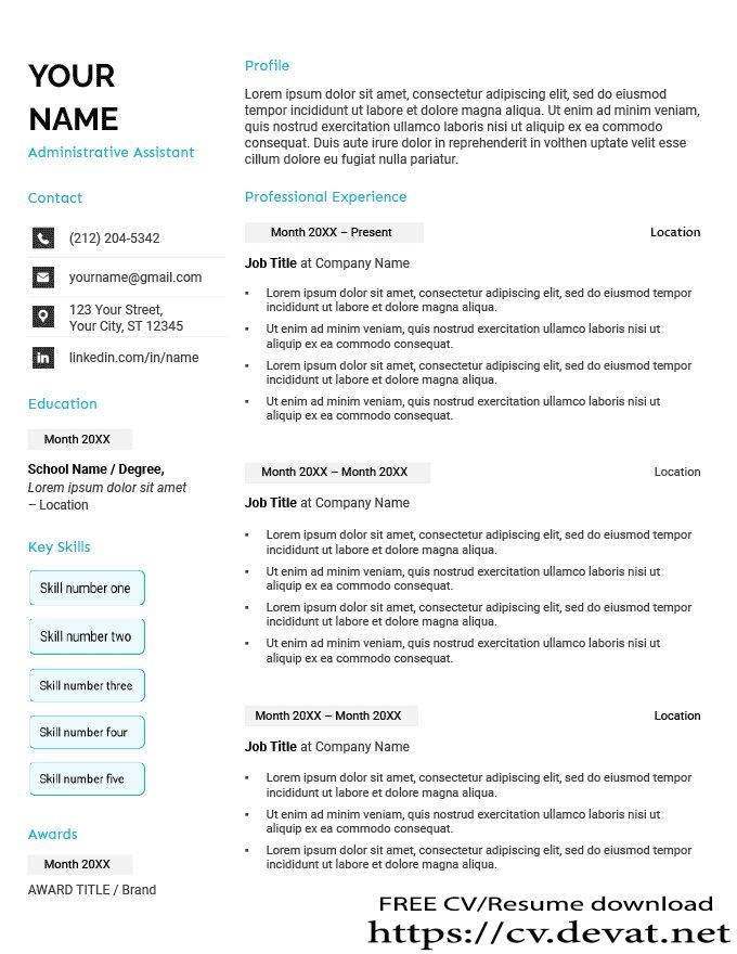 Download Cv Template In English Doc Nomer 17