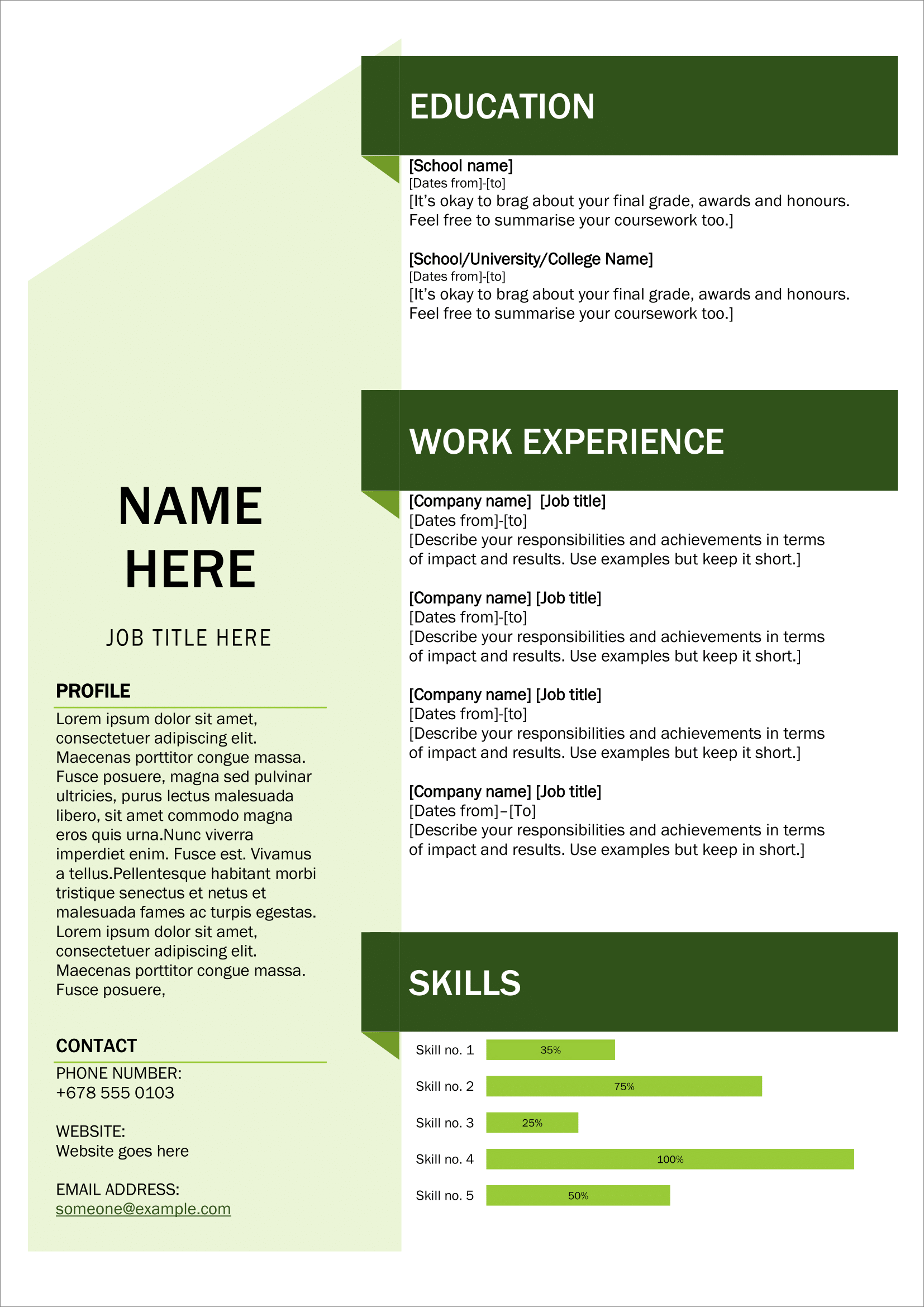 Detail Cv Template In English Doc Nomer 21