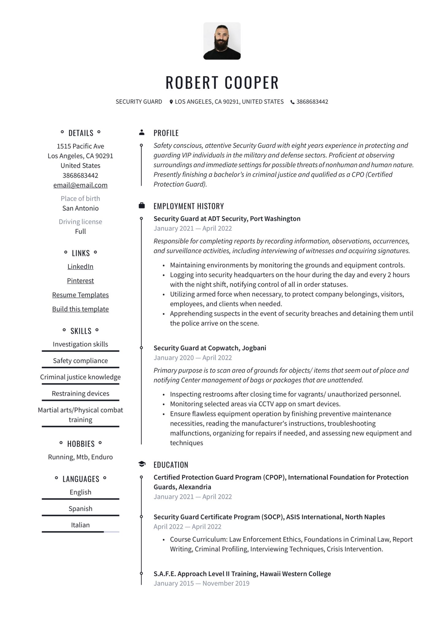 Detail Cv Template In English Doc Nomer 24