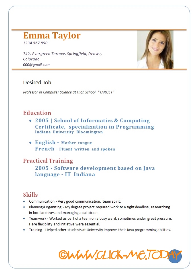 Detail Cv Template In English Doc Nomer 28