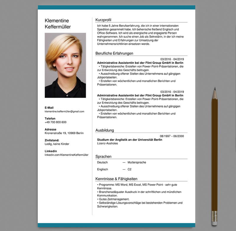 Detail Cv Template In English Doc Nomer 34
