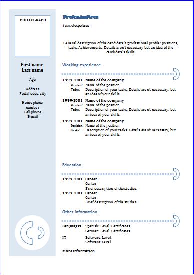 Detail Cv Template In English Doc Nomer 48