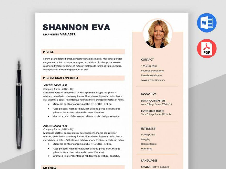 Detail Cv Template In English Doc Nomer 9