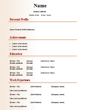 Detail Cv Template Microsoft Publisher Nomer 27