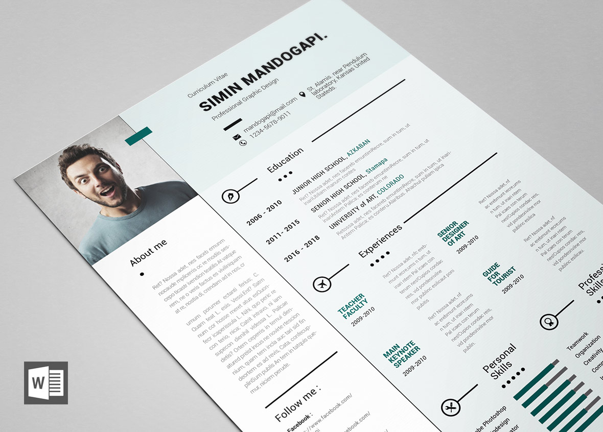 Detail Cv Template Modern Word Free Nomer 10