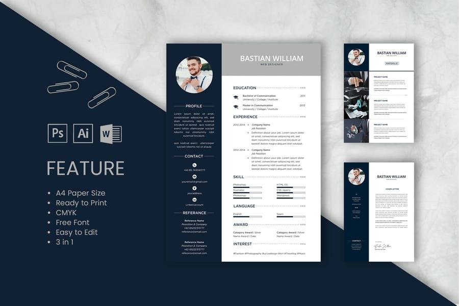Detail Cv Template Modern Word Free Nomer 12