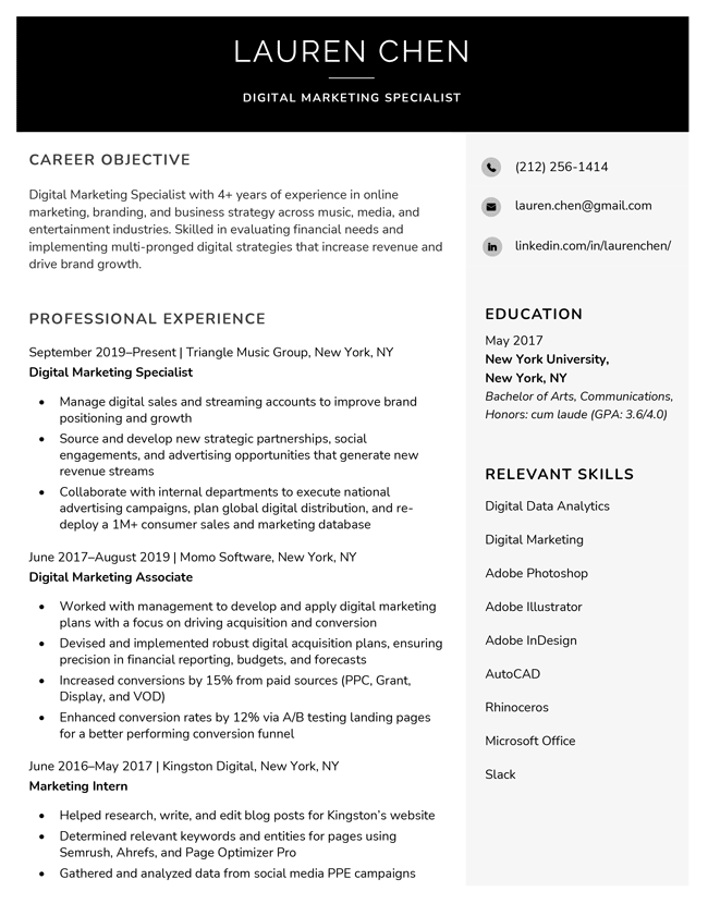 Detail Cv Template Modern Word Free Nomer 13