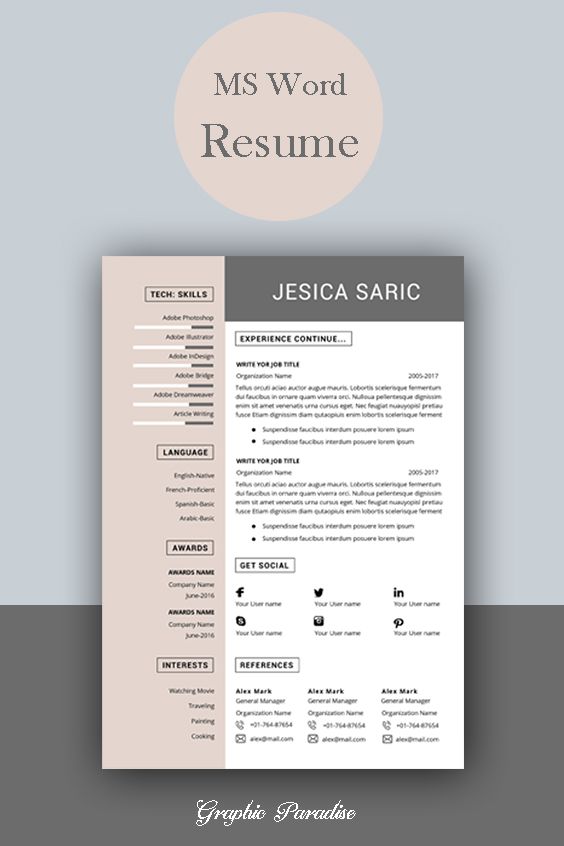 Detail Cv Template Modern Word Free Nomer 17