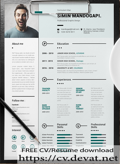 Detail Cv Template Modern Word Free Nomer 23