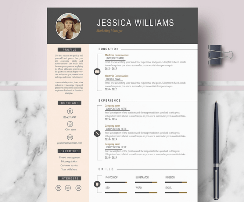 Detail Cv Template Modern Word Free Nomer 29