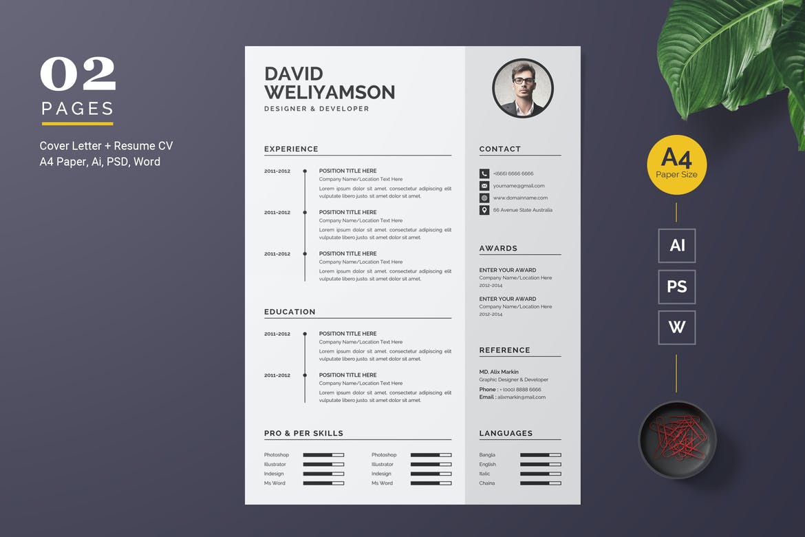 Detail Cv Template Modern Word Free Nomer 39