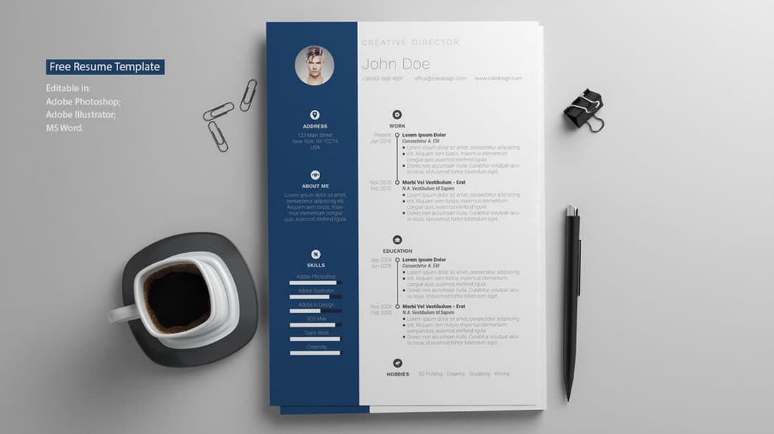 Detail Cv Template Modern Word Free Nomer 47
