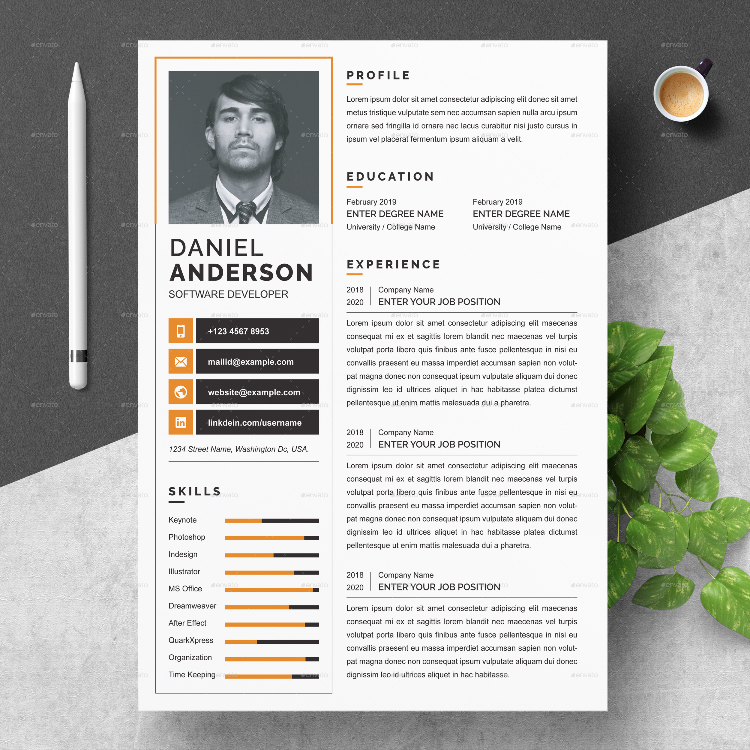 Detail Cv Template Modern Word Free Nomer 51