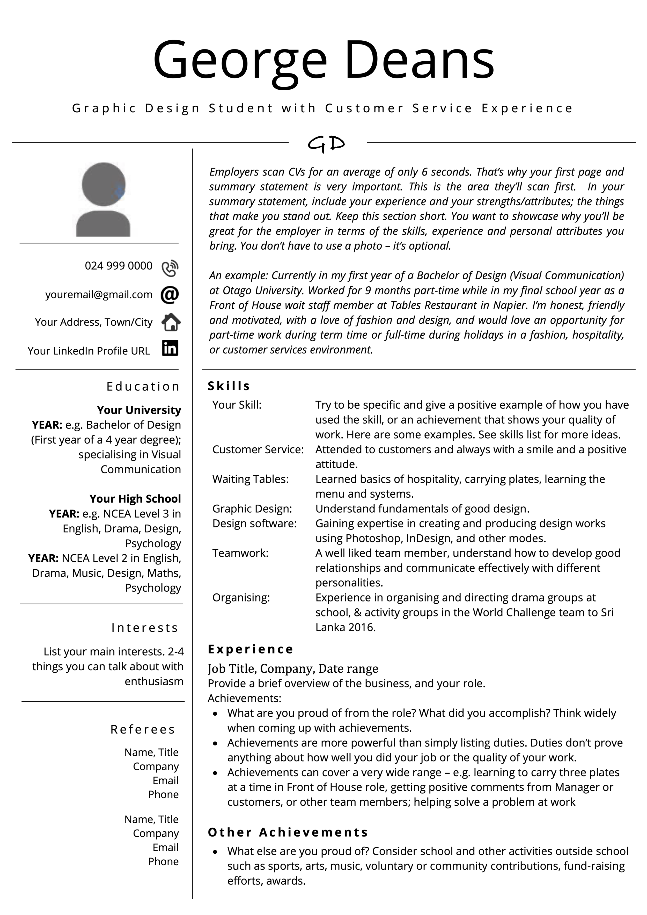 Detail Cv Template Nz Nomer 14