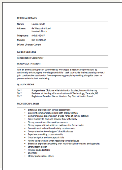 Detail Cv Template Nz Nomer 3