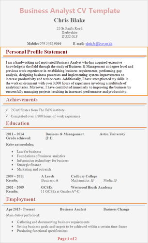 Detail Cv Template Personal Profile Nomer 15