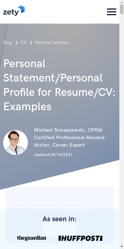 Detail Cv Template Personal Profile Nomer 21