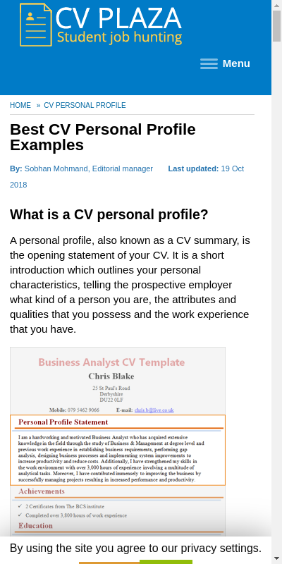 Detail Cv Template Personal Profile Nomer 31