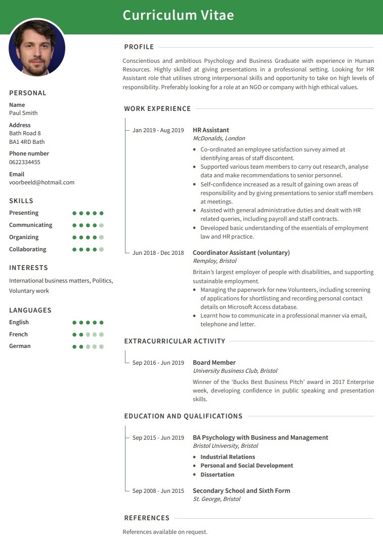 Detail Cv Template Personal Profile Nomer 41