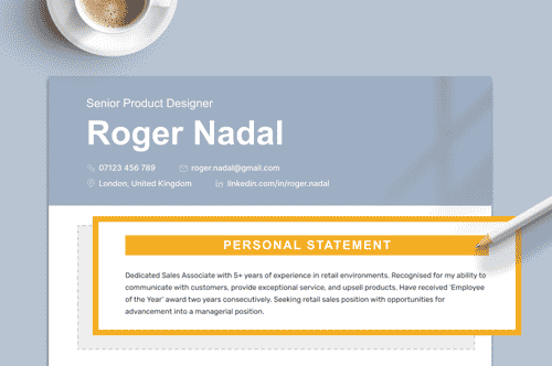 Detail Cv Template Personal Profile Example Nomer 38
