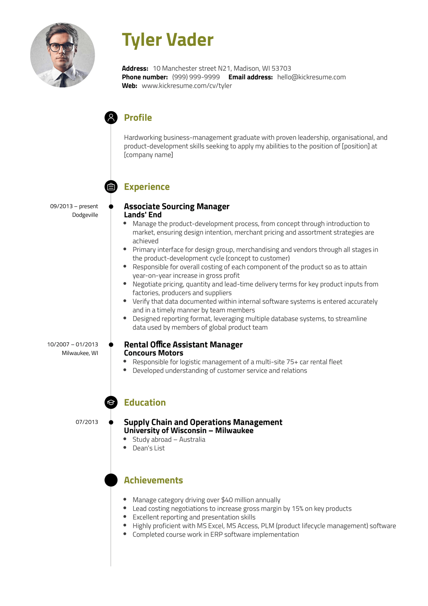 Detail Cv Template Personal Profile Example Nomer 9