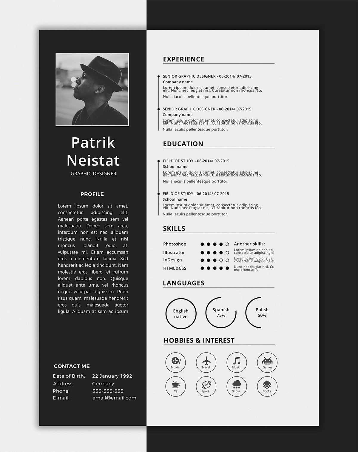 Detail Cv Template Photoshop Nomer 23