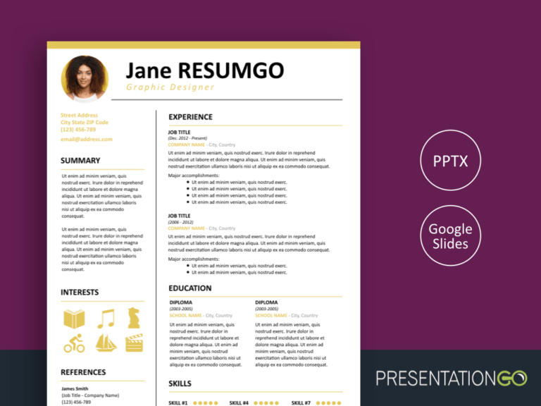 Detail Cv Template Ppt Nomer 10