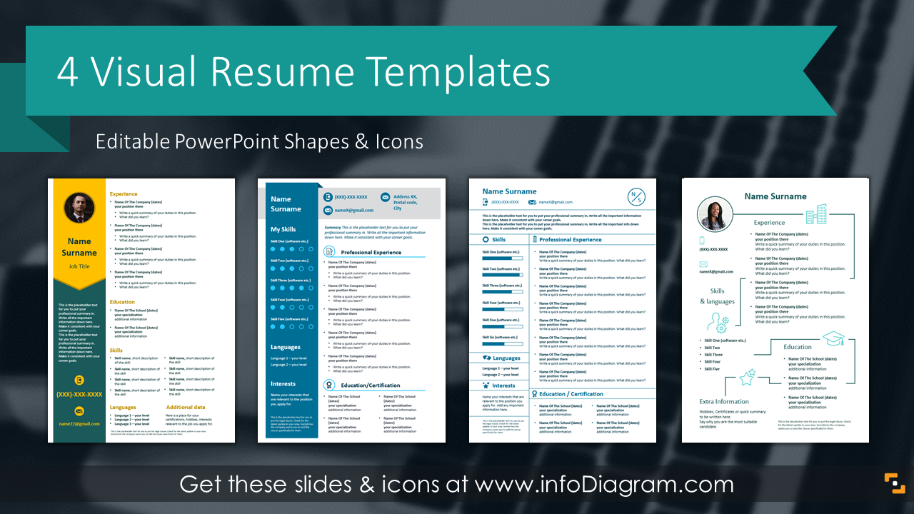 Detail Cv Template Ppt Nomer 27