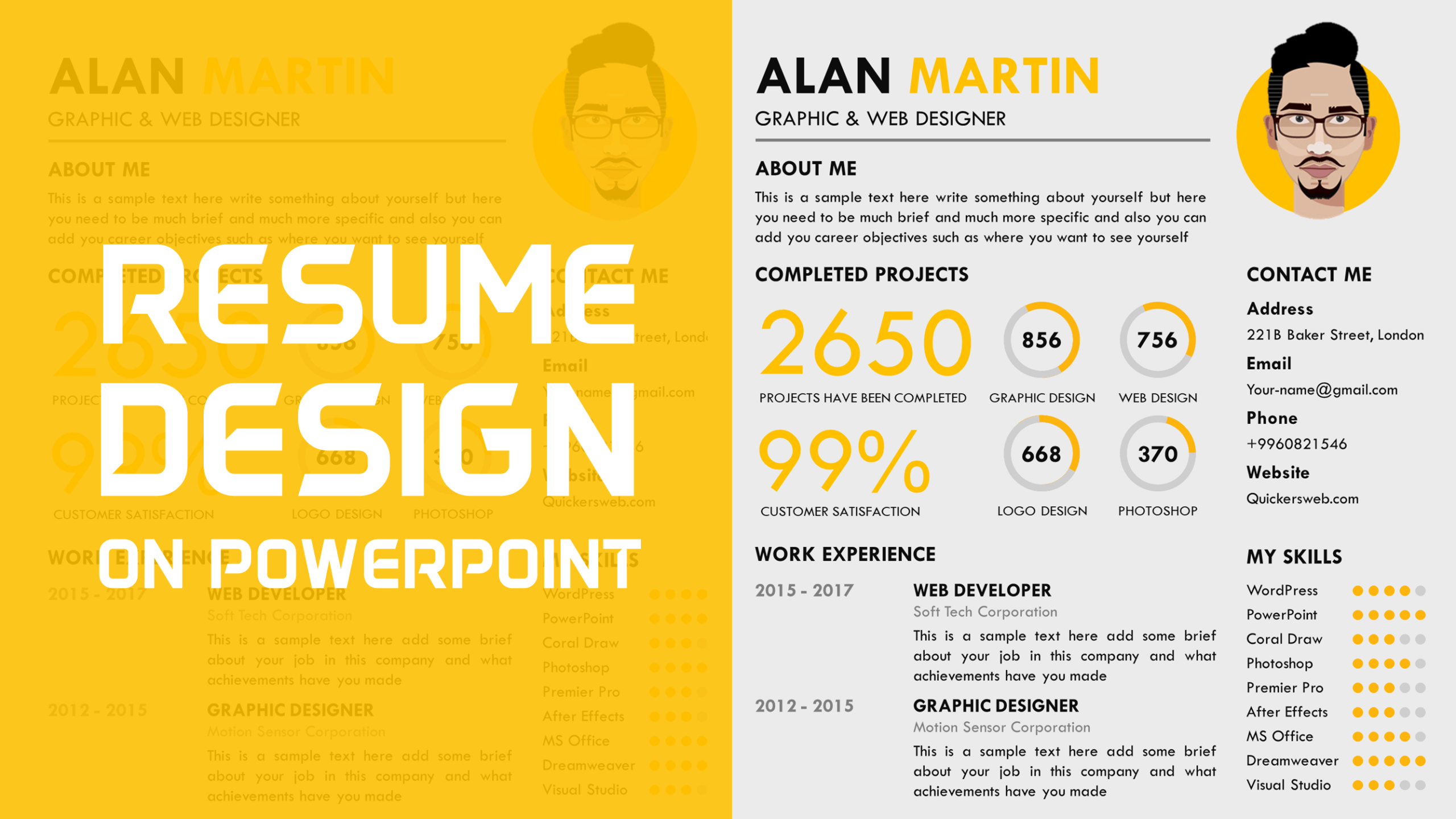 Detail Cv Template Ppt Nomer 29