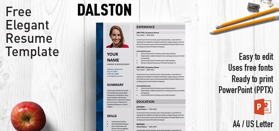 Detail Cv Template Ppt Nomer 30