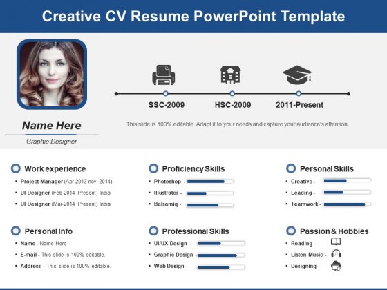 Detail Cv Template Ppt Nomer 34