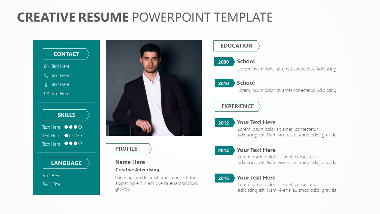 Detail Cv Template Ppt Nomer 44