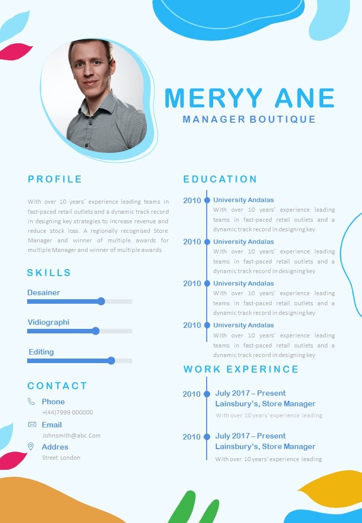 Detail Cv Template Ppt Nomer 49