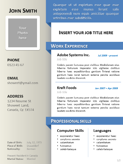 Detail Cv Template Ppt Nomer 50