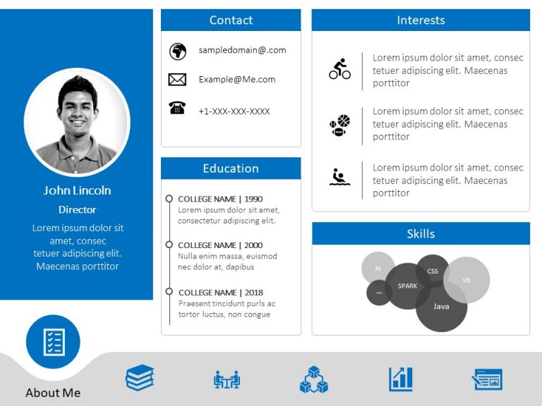 Detail Cv Template Ppt Nomer 9