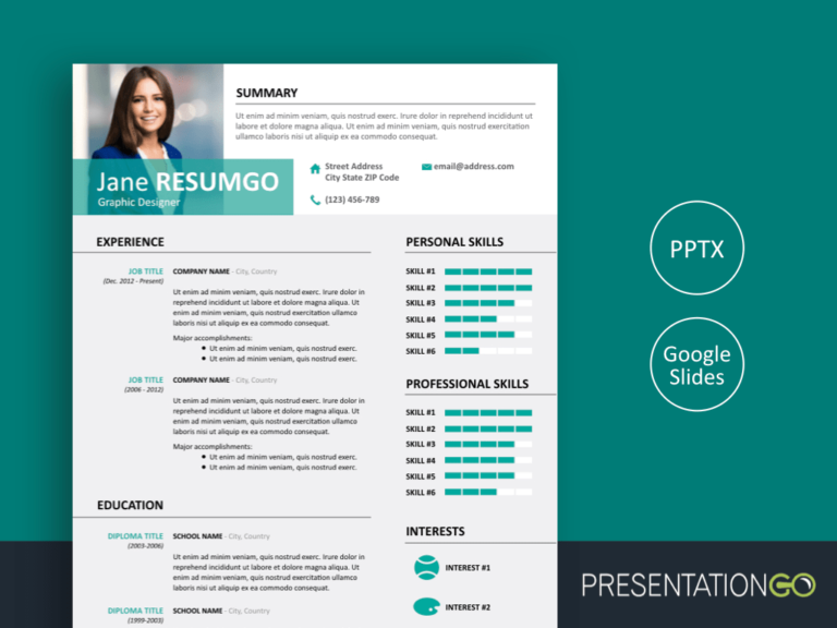 Detail Cv Template Pptx Nomer 2